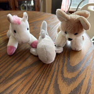aurora plush lot of 3/ unicorn ,whale, dog